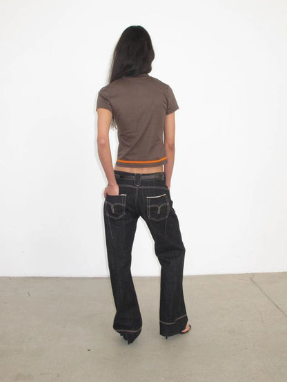 Mito de dar Slim Straight Selvedge Denim Jeans Original Red Edge