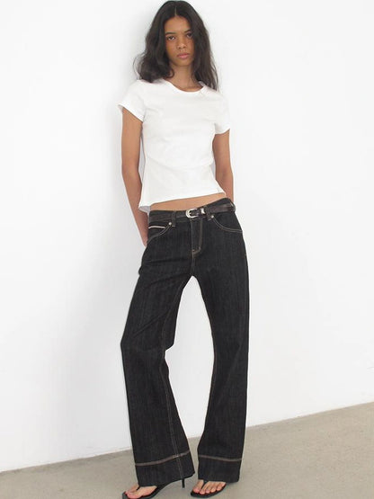 Mito de dar Slim Straight Selvedge Denim Jeans Original Red Edge