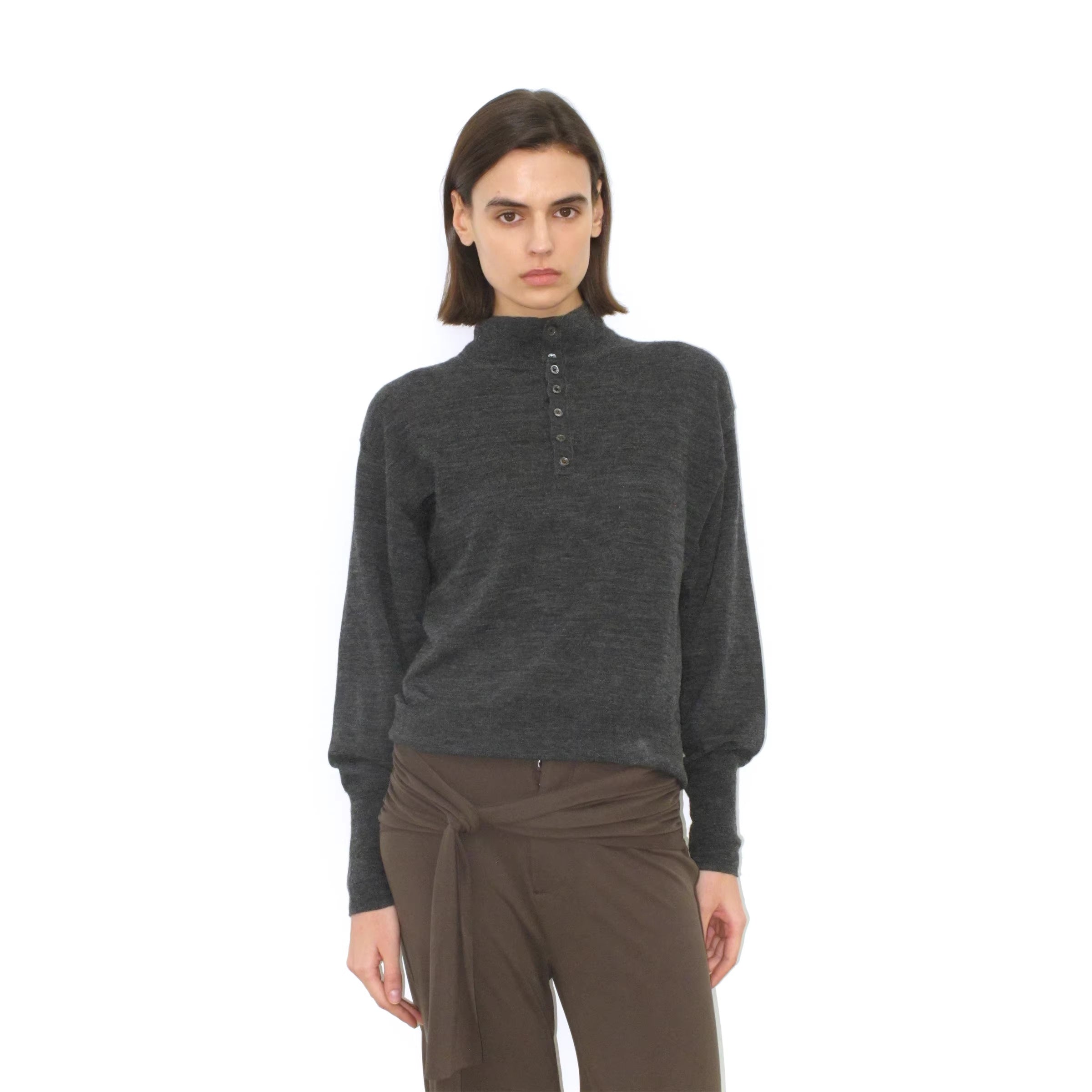 Mito_de_dar_Soft_Pure_Merino_Casual_Loose_Batwing_Stand_Collar_Button_Knit_Women_Sweater_MISSTT