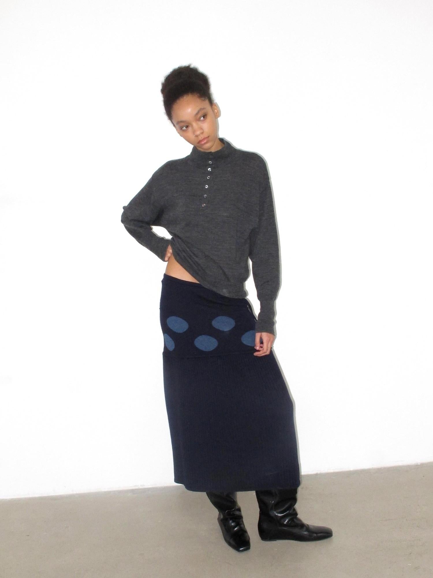Mito de dar Soft Pure Merino Casual Loose Batwing Stand Collar Button Knit Women Sweater
