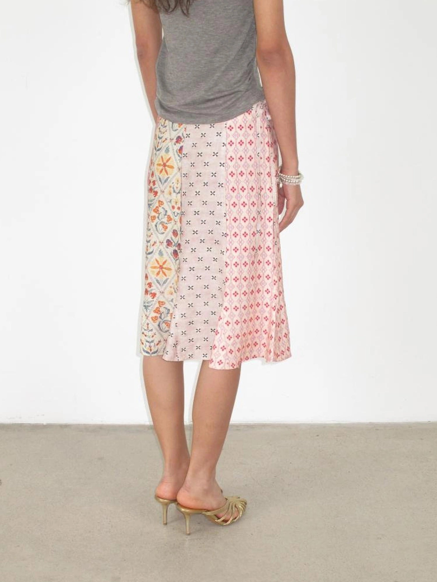 Mito de dar Split Light Pink Tied Tulip Skirt