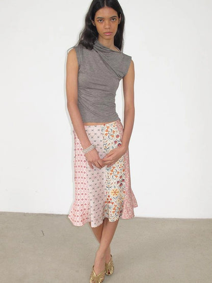 Mito de dar Split Light Pink Tied Tulip Skirt