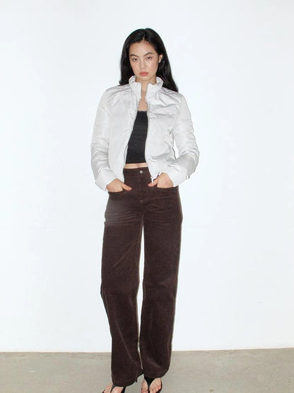 Mito de dar Straight Leg Corduroy Pants With Front Pockets