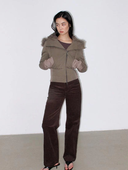 Mito de dar Straight Leg Corduroy Pants With Front Pockets