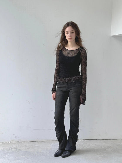 Twisted Curve Vintage Low Rise Flared Jeans
