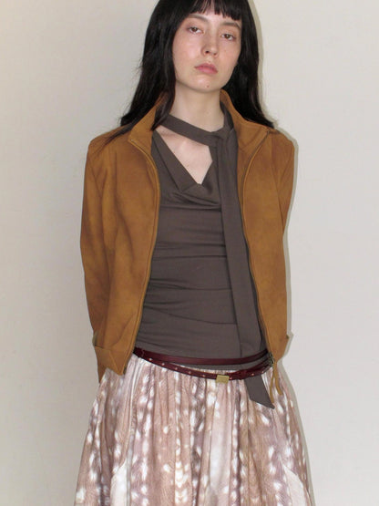 Mito de dar Vintage Burgundy Double Layer Leather Belt With Floral Accent