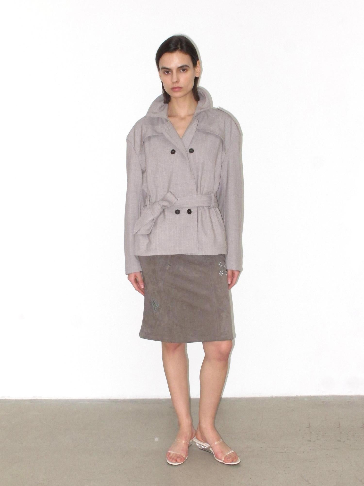Mito de dar Windproof Tr Faux Wool Double Breasted Casual Loose Fit Women Short Coat