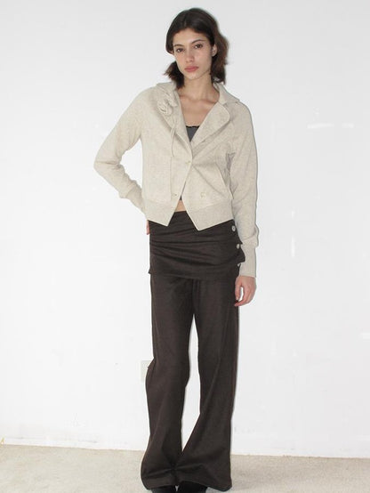 Mito de dar Womens Cotton Handmade Tulip Design Raglan Sleeve Cropped Jackets