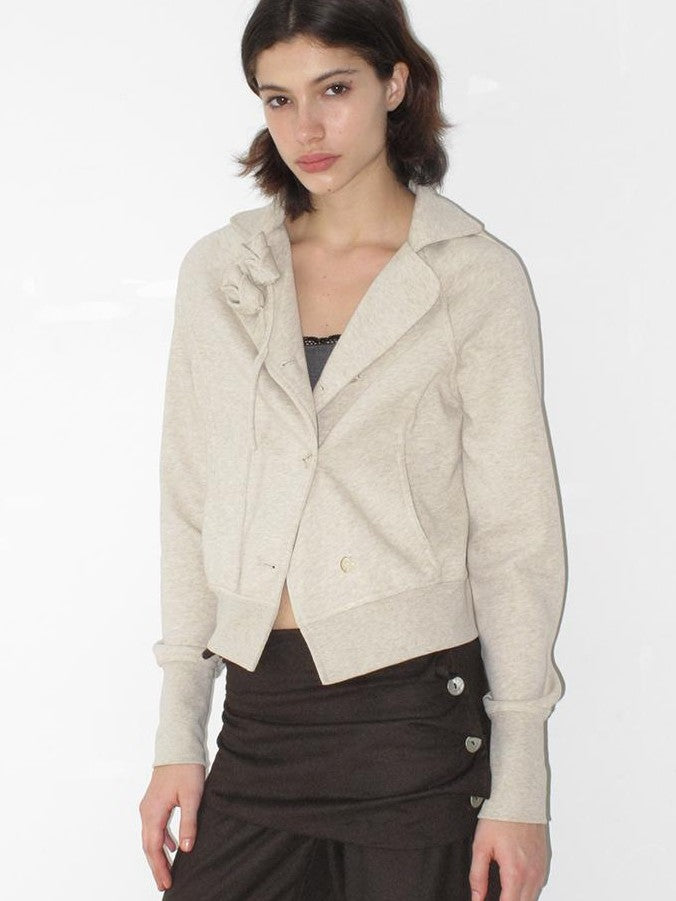 Mito de dar Womens Cotton Handmade Tulip Design Raglan Sleeve Cropped Jackets