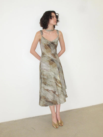 Mito de dar Wool Butterfly Strap Bias Cut Maxi Dress