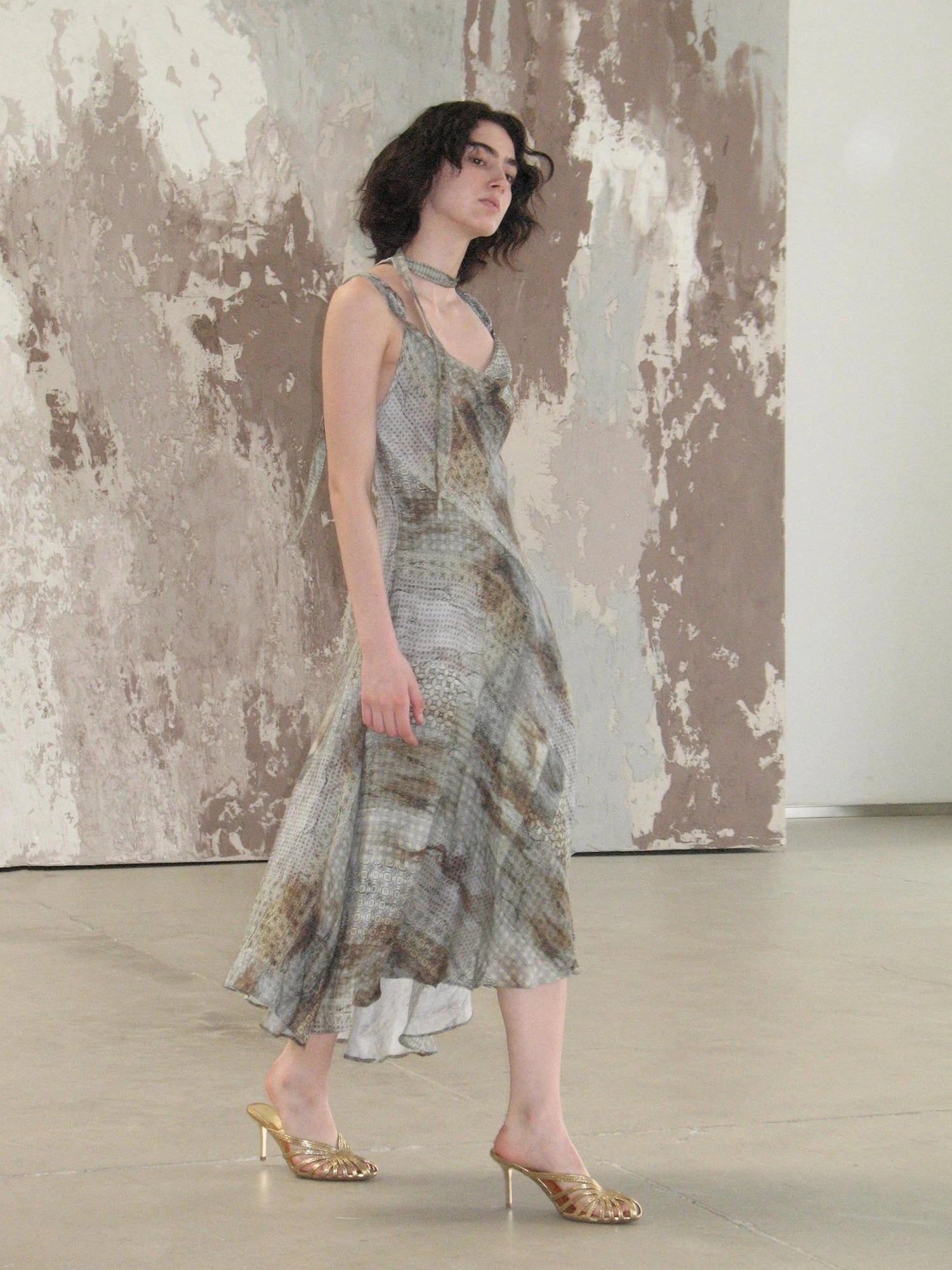 Mito de dar Wool Butterfly Strap Bias Cut Maxi Dress