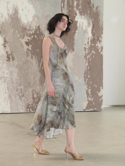 Mito de dar Wool Butterfly Strap Bias Cut Maxi Dress