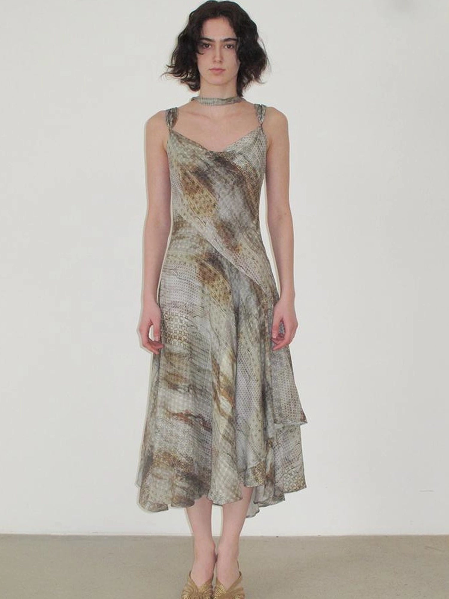 Mito de dar Wool Butterfly Strap Bias Cut Maxi Dress