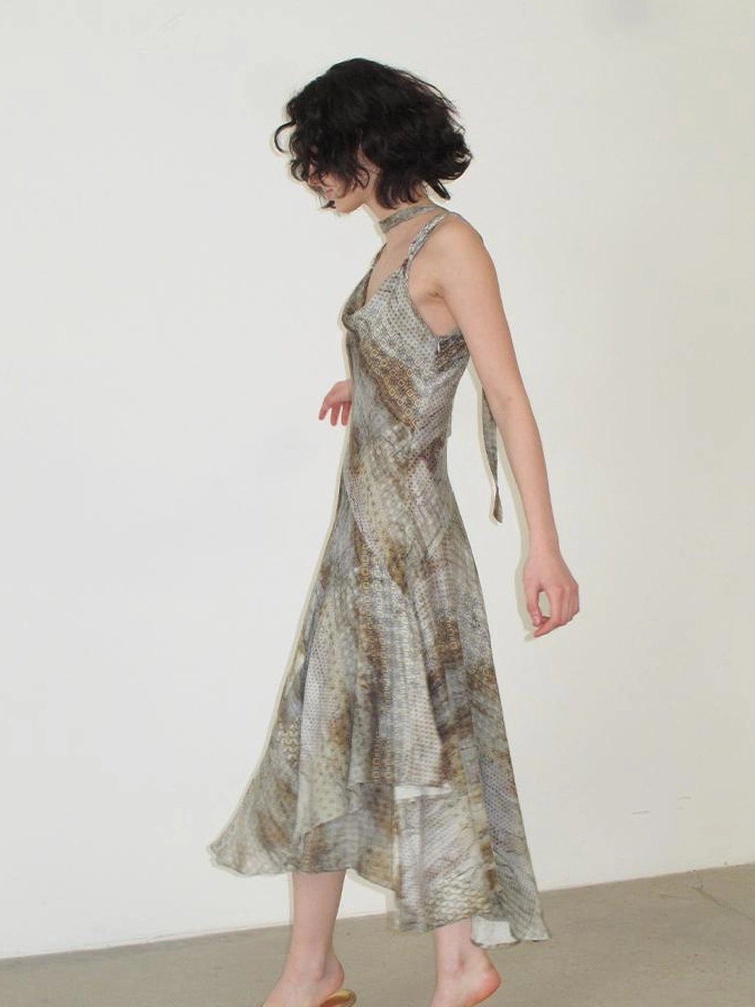 Mito de dar Wool Butterfly Strap Bias Cut Maxi Dress