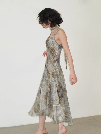 Mito de dar Wool Butterfly Strap Bias Cut Maxi Dress