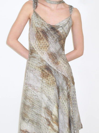 Mito de dar Wool Butterfly Strap Bias Cut Maxi Dress