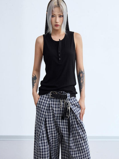 Peoplesense Modal Acetate Slim Sleeveless Vest Solid Breathable Basic Fit