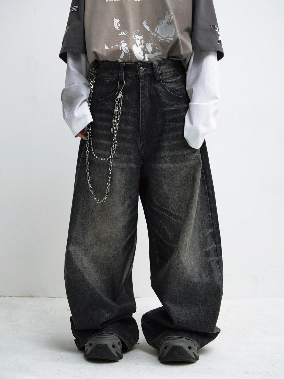 Peoplesense Moderate Elastic Loose Quarter Pu Pants For Autumn Winter