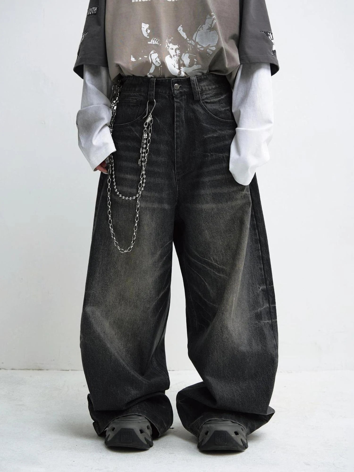 Moderate Elastic Loose Quarter Pu Pants For Autumn Winter