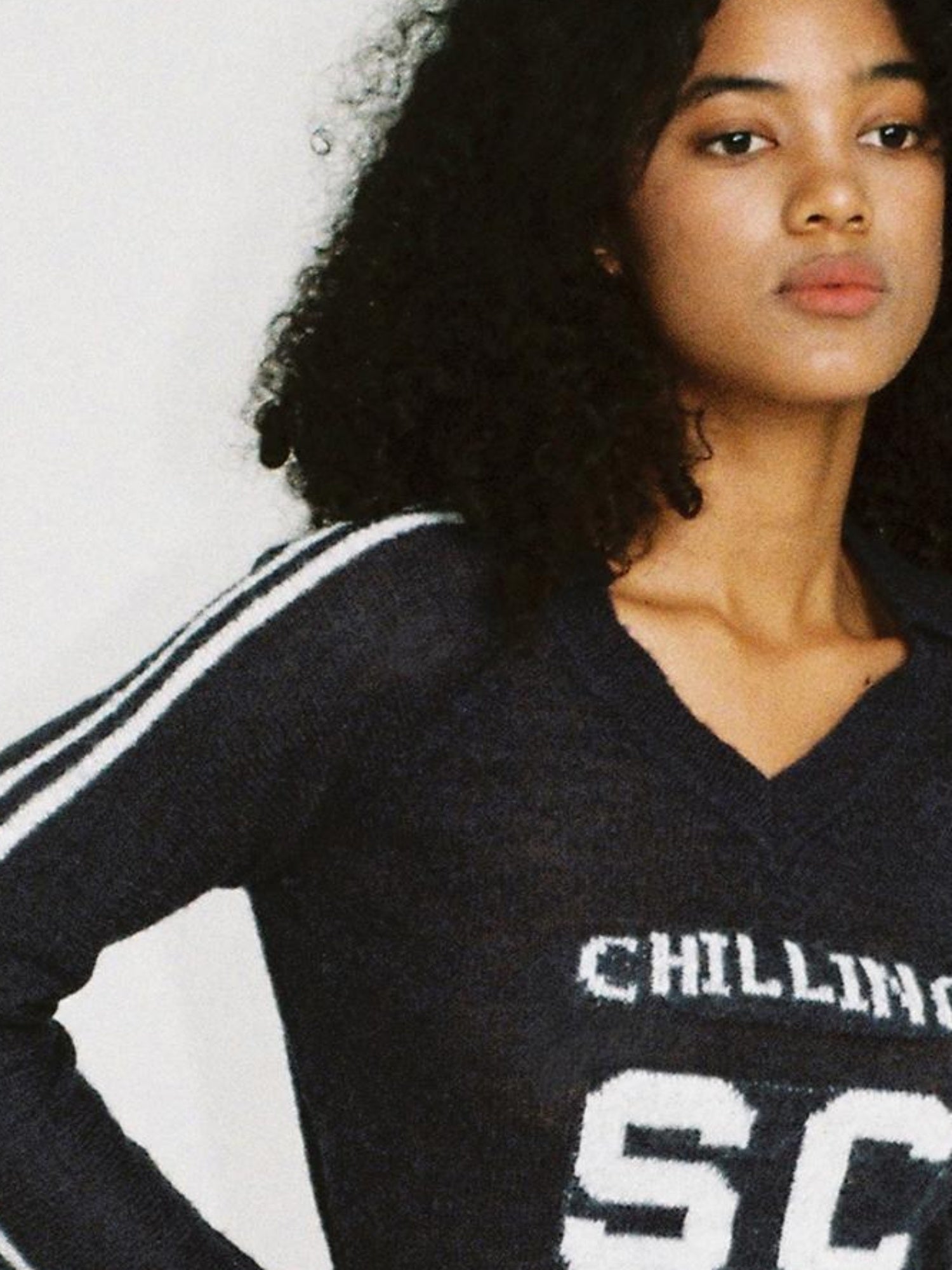 SweetChilling Mohem Sweater American Campus Style Sporty Knit Top