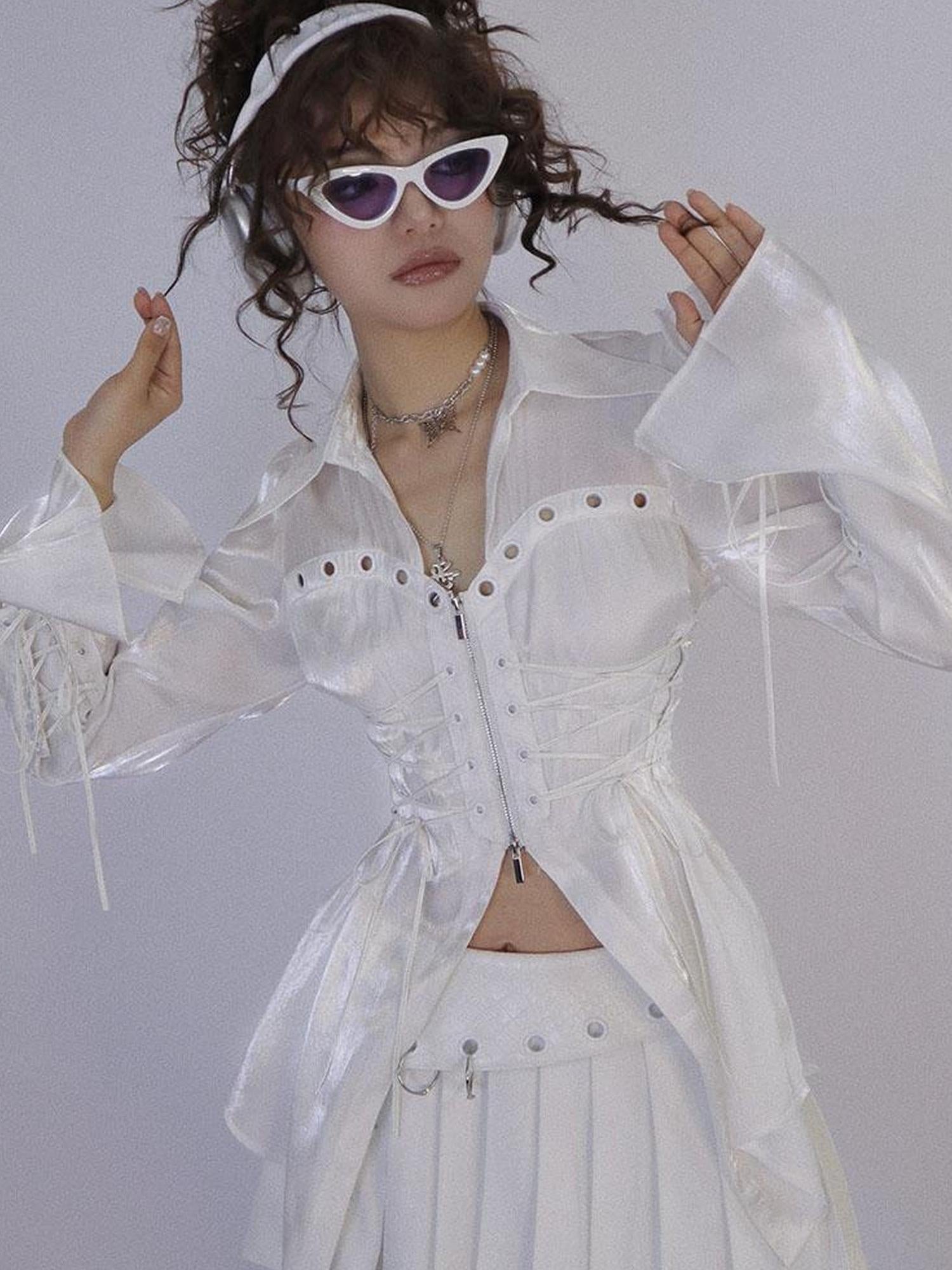 WSW WUSHENWU Moonlight Romance Glitter Waist Top