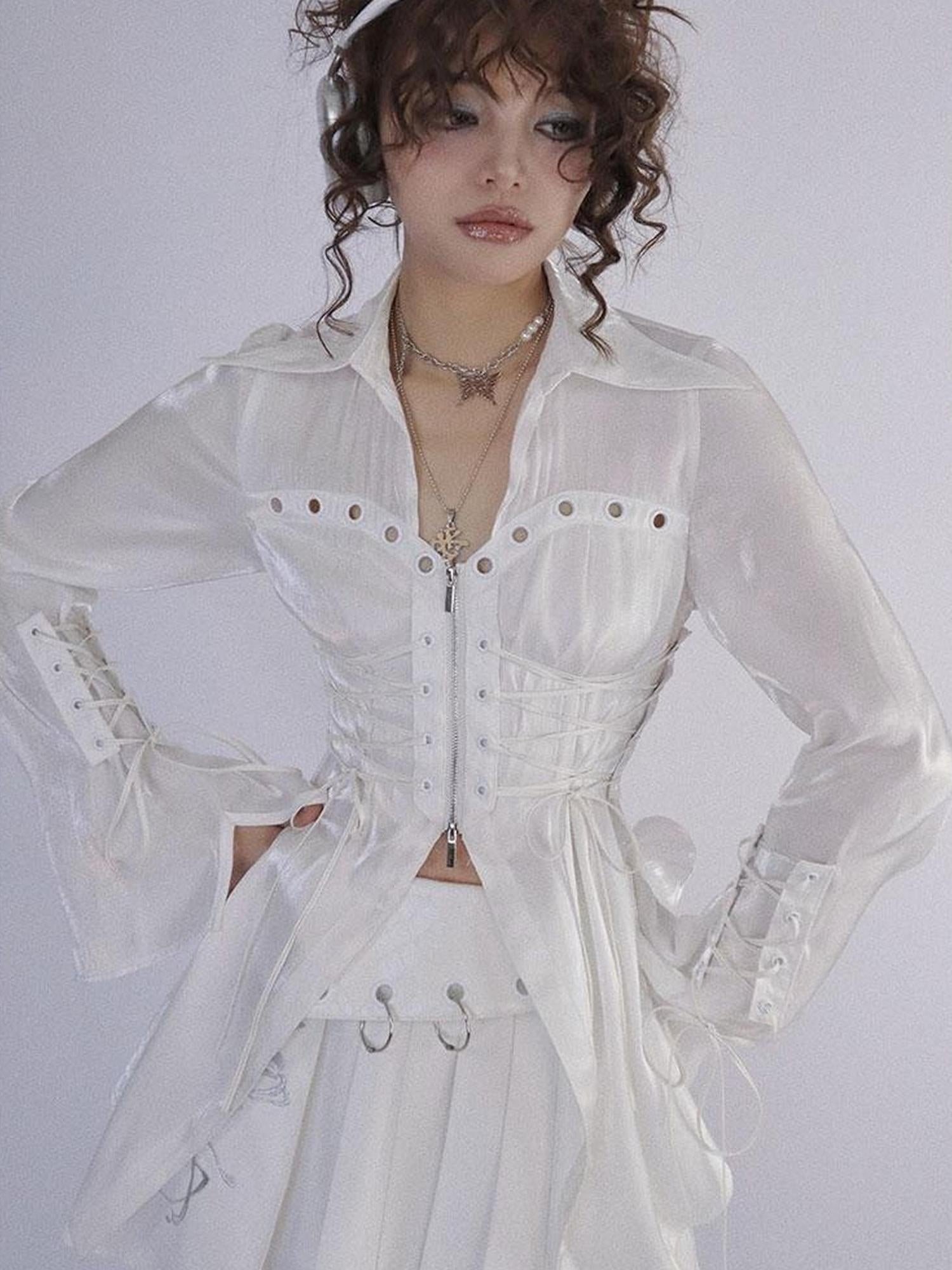 WSW WUSHENWU Moonlight Romance Glitter Waist Top
