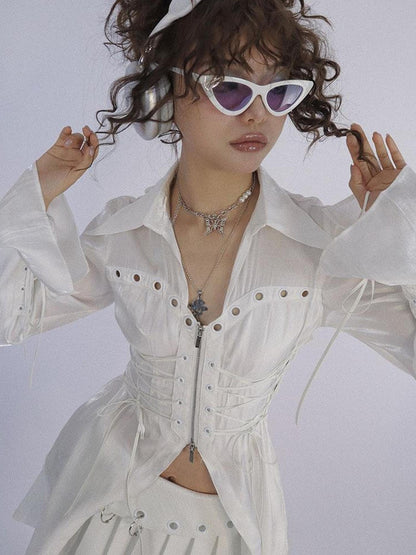 WSW WUSHENWU Moonlight Romance Glitter Waist Top