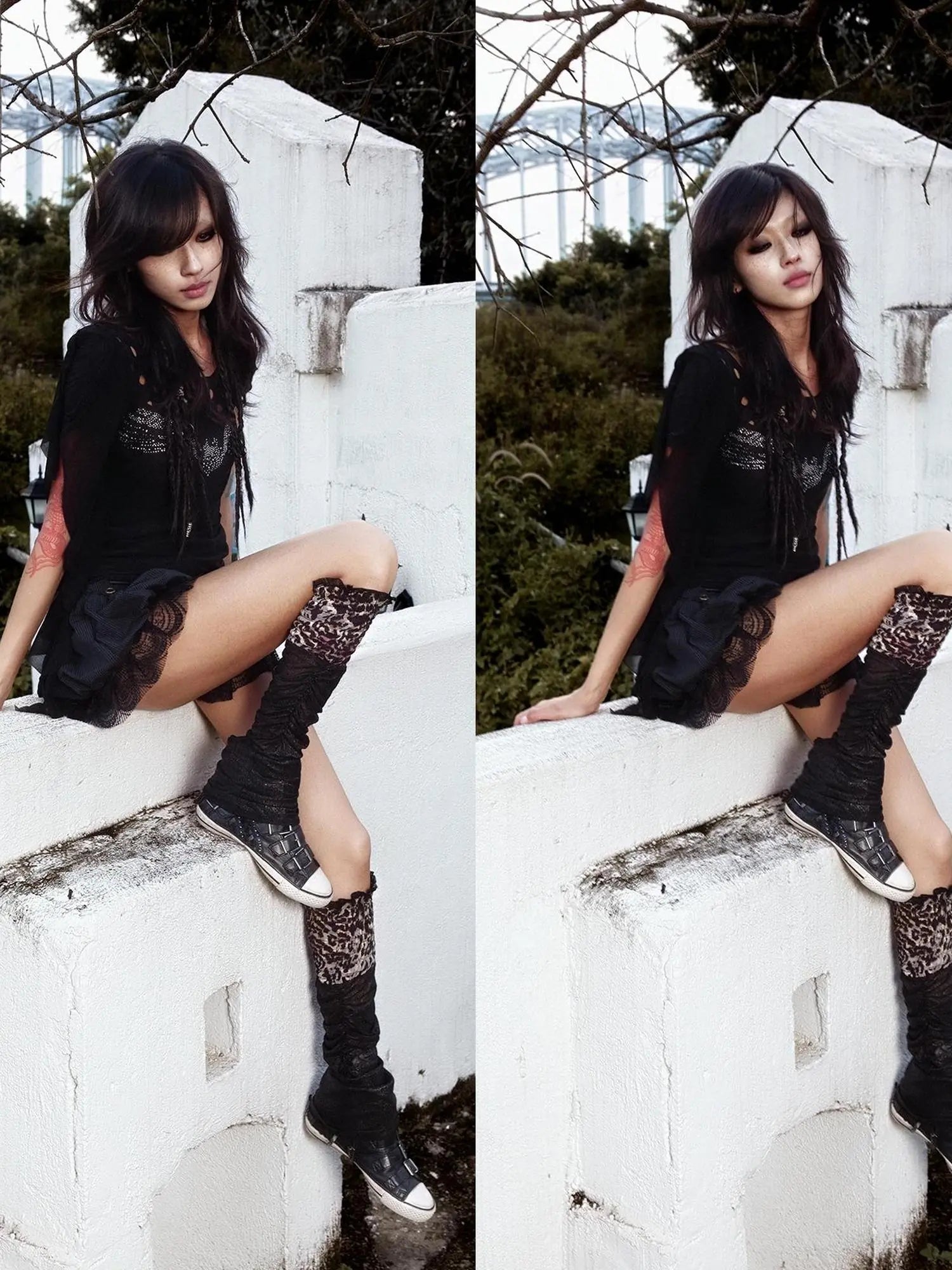 Moonlit Bloom Punk Socks