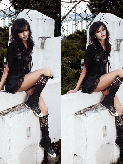 Moonlit Bloom Punk Socks