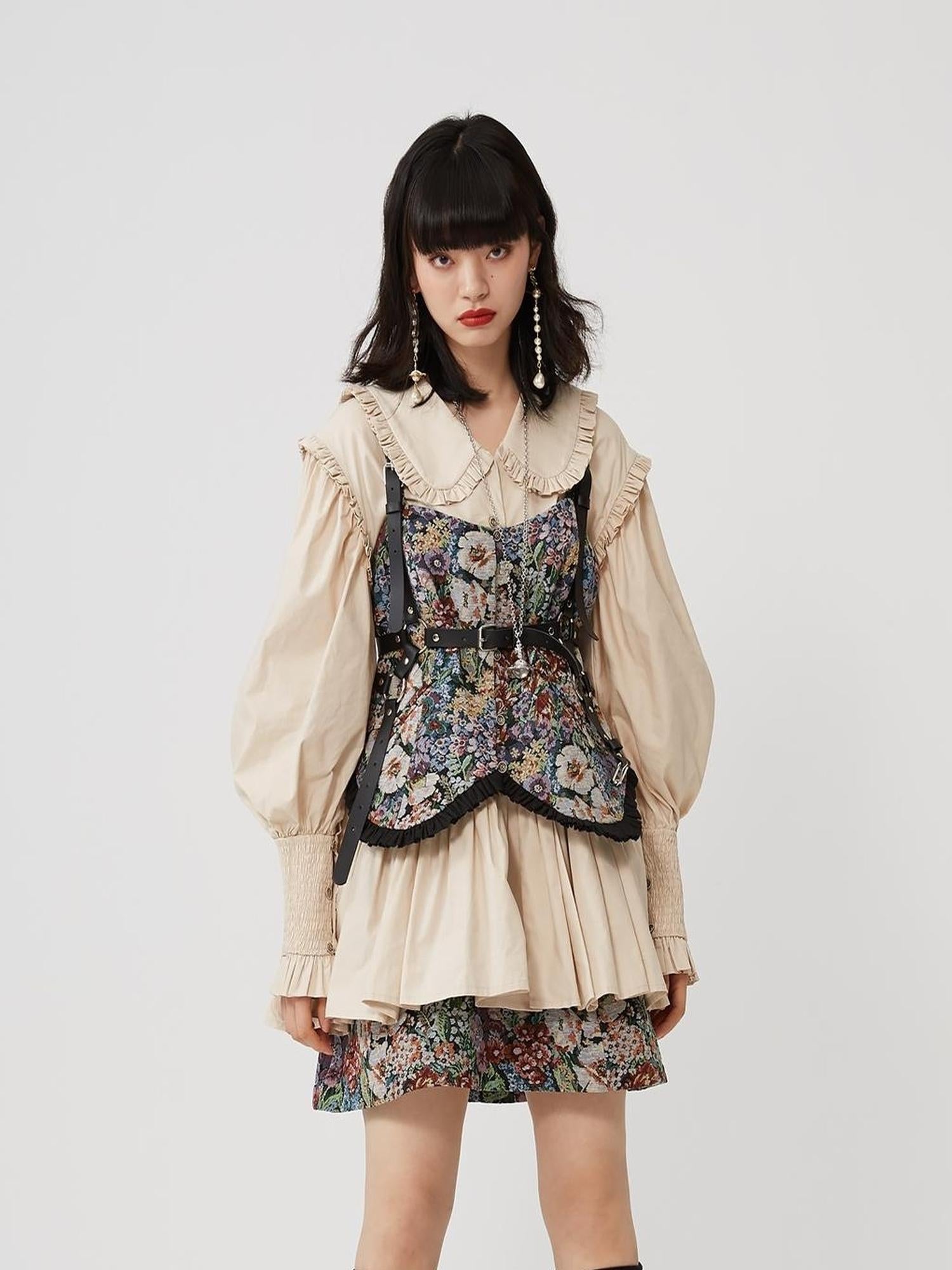 Sweet Mi Moonlit Revolution Lace Shirring Bustier Set
