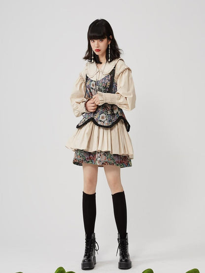 Sweet Mi Moonlit Revolution Lace Shirring Bustier Set