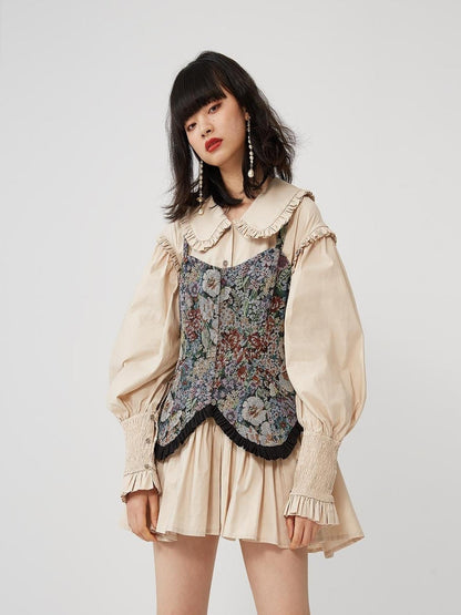 Sweet Mi Moonlit Revolution Lace Shirring Bustier Set