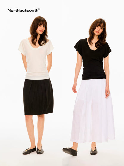 Multicolor Layered U Neck Raw Edge Women&