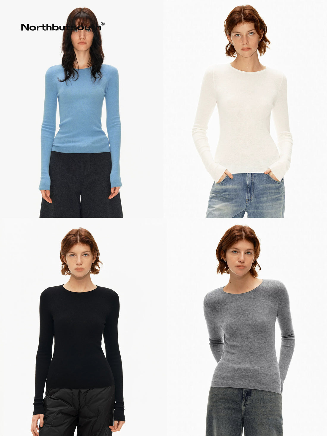 Multicolor Ribbed Rolled Hem Women&
