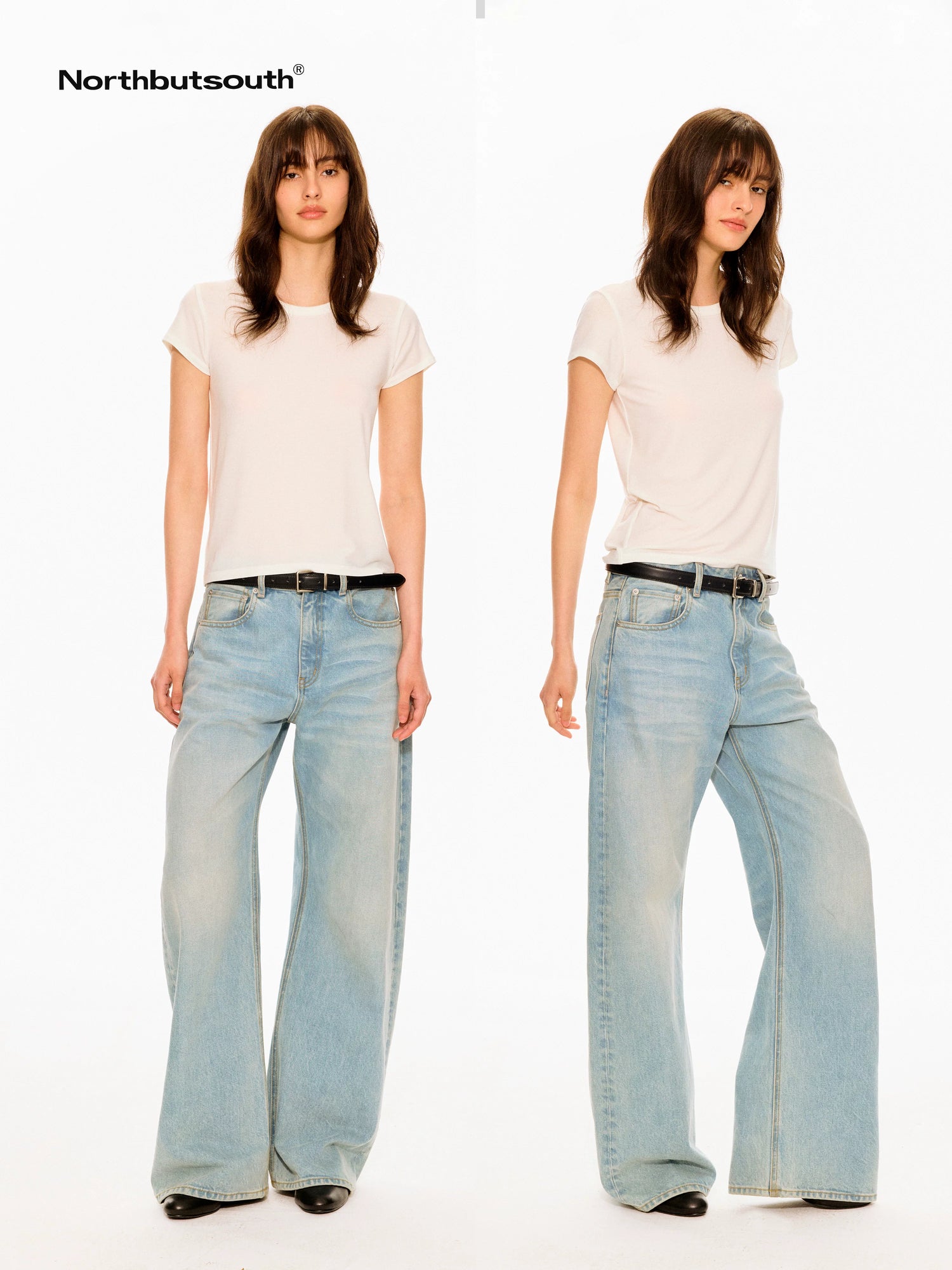 Multicolor Round Neck Slim Crop Women&