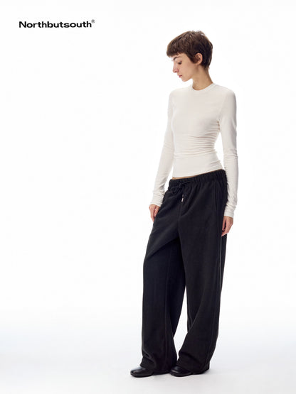 Multicolor Serged Edge Classic Crewneck Women&