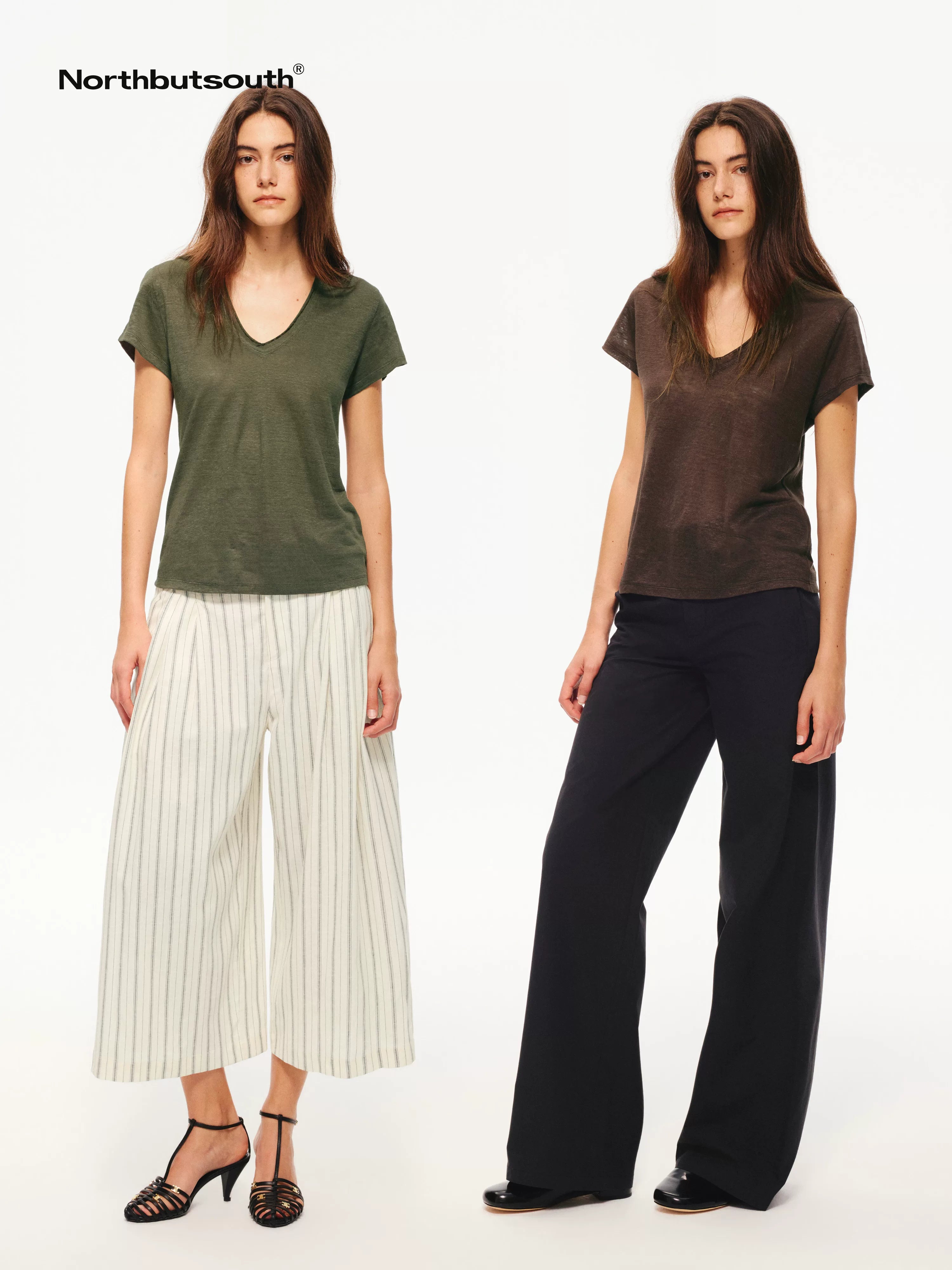 Multicolor Snowflake V-neck Rolled Hem Women&