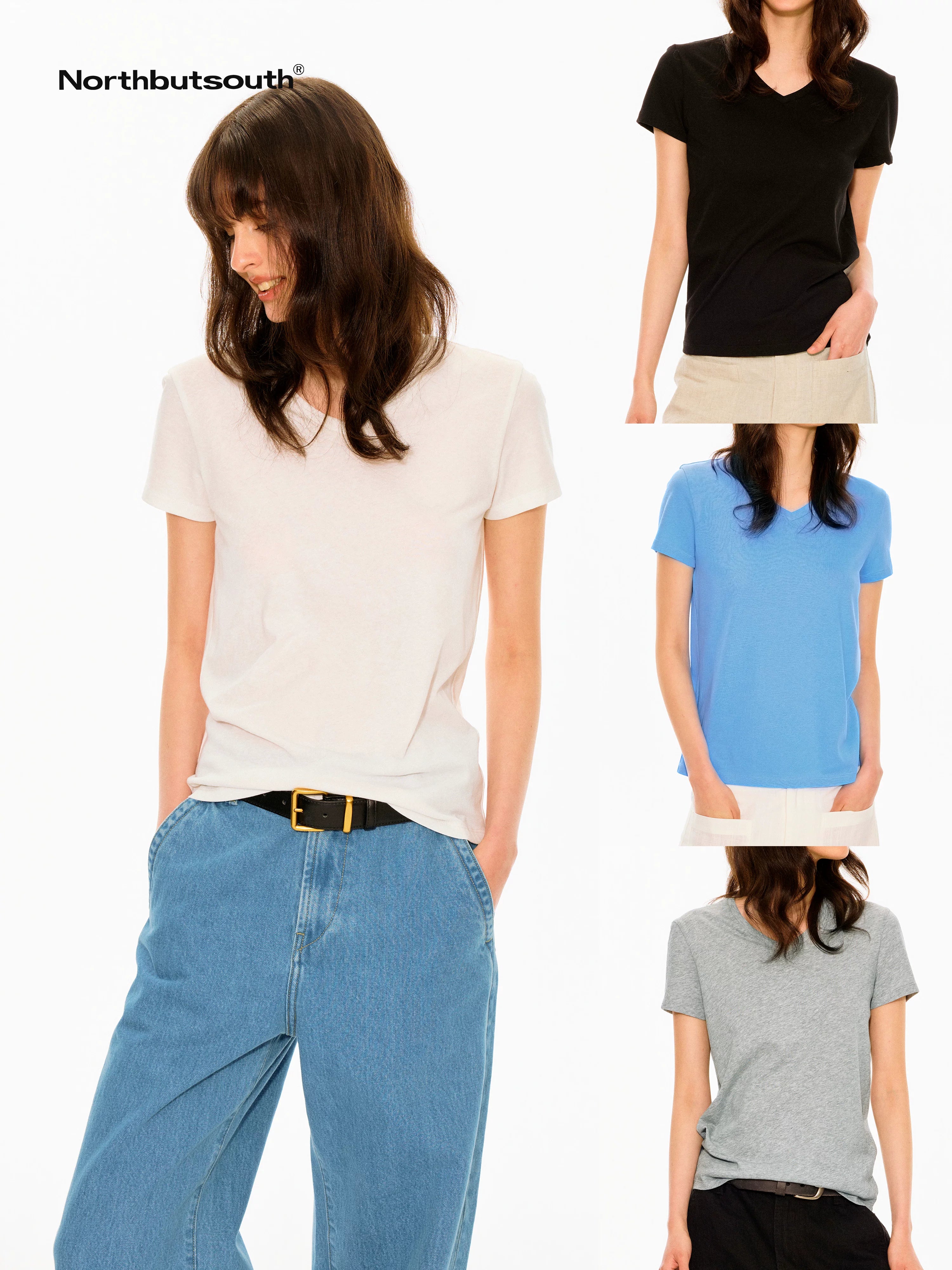 Multicolor V-neck Textured Straight Women&