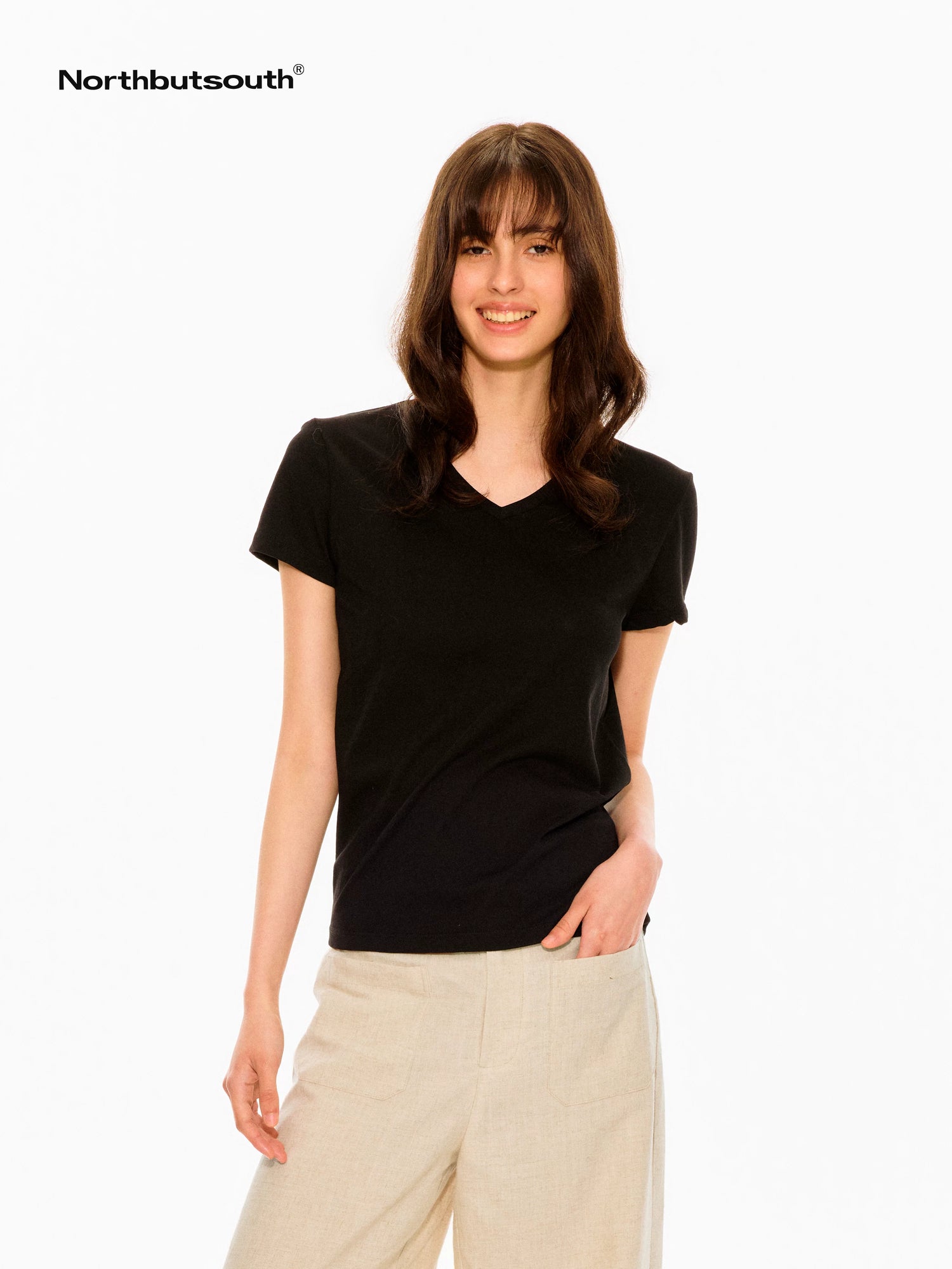 Multicolor V-neck Textured Straight Women&