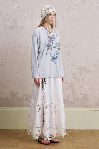 DIDDI MODA Mystic Star Ribbon Embellished Tee
