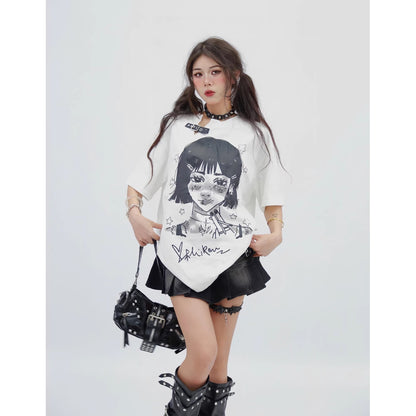 NANAICHILLI_100_Percent_Cotton_Loose_Fit_Street_Printed_White_Crewneck_Graphic_T-Shirt_MISSTT