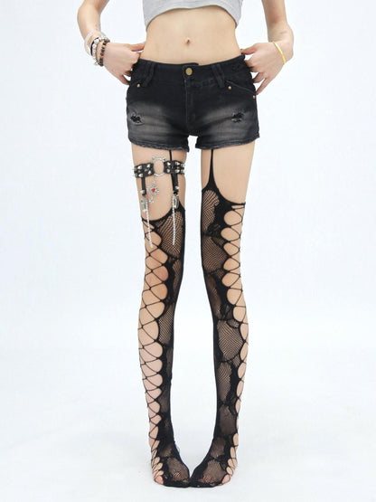 NANAICHILLI Butt Lifting Sexy Solid Black One Size Shaping Support For Women Socks