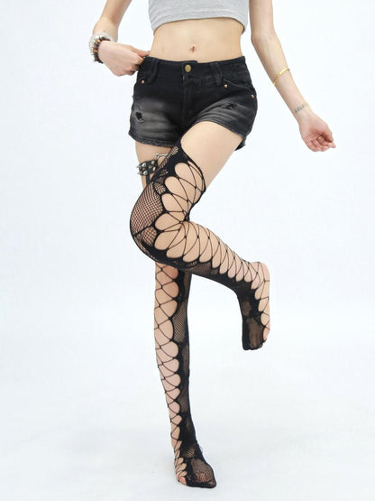 NANAICHILLI Butt Lifting Sexy Solid Black One Size Shaping Support For Women Socks