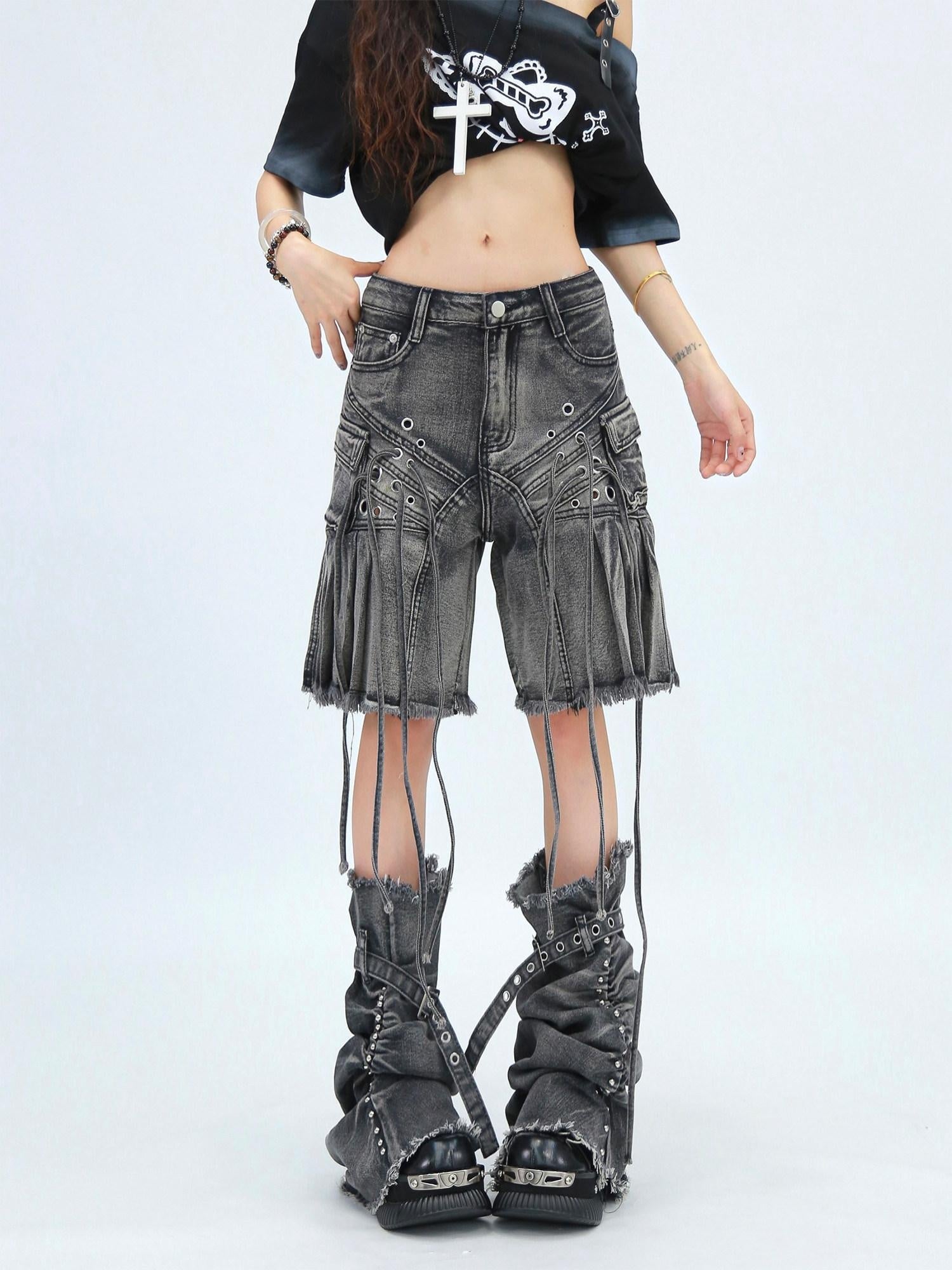 NANAICHILLI Casual Relaxed Zip Fly Wide Leg Mid Length Natural Waist Womens Blue Black Jeans