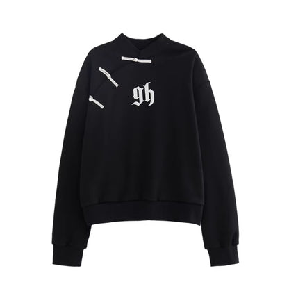 NANAICHILLI_Cotton_Blend_Guochao_Printed_Stand_Collar_Youth_Pullover_Black_Hoodies_MISSTT