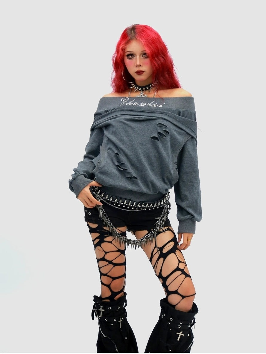 NANAICHILLI Cozy Oversized Pullover Street Style Hooded Long Sleeve Plain Gray Hoodies