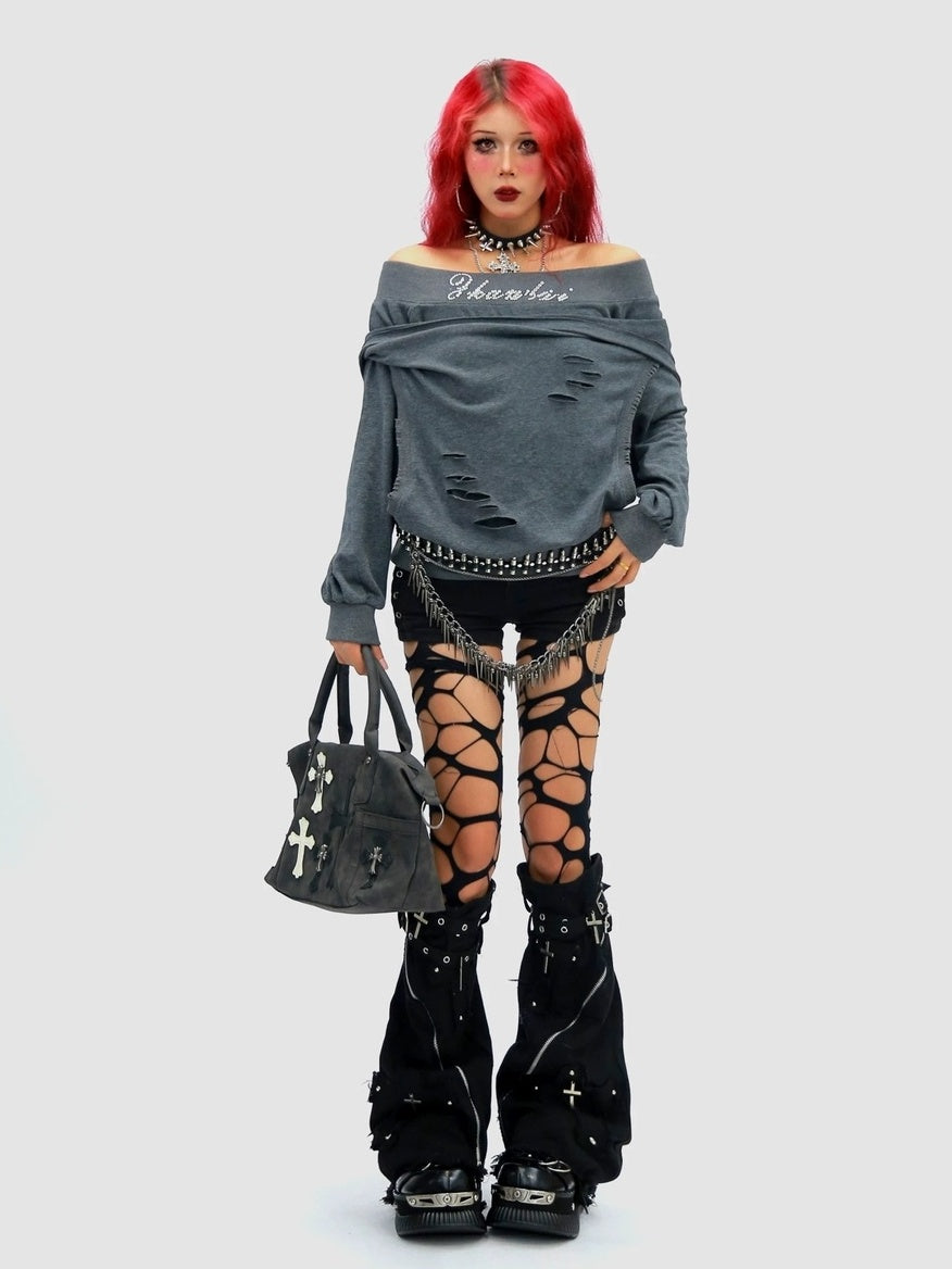 NANAICHILLI Cozy Oversized Pullover Street Style Hooded Long Sleeve Plain Gray Hoodies