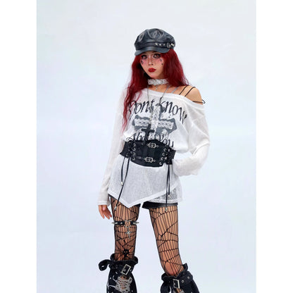 NANAICHILLI_Creative_Print_Loose_Fit_Commuter_Crew_Neck_Black_White_Long_Sleeve_T-Shirt_MISSTT