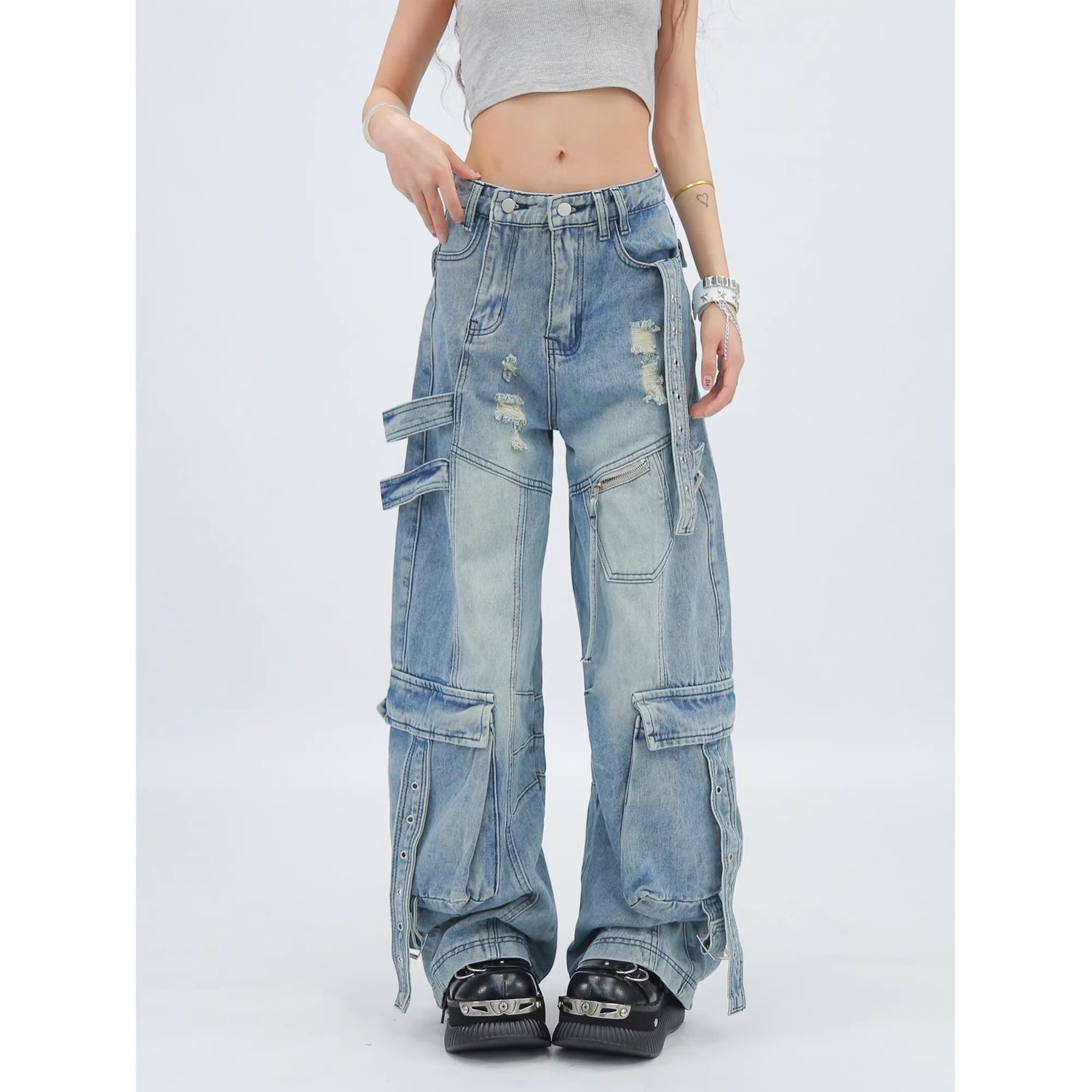 NANAICHILLI_Durable_Vintage_Washed_Wide_Leg_Natural_Waist_Youth_Casual_Black_Blue_Jeans_MISSTT