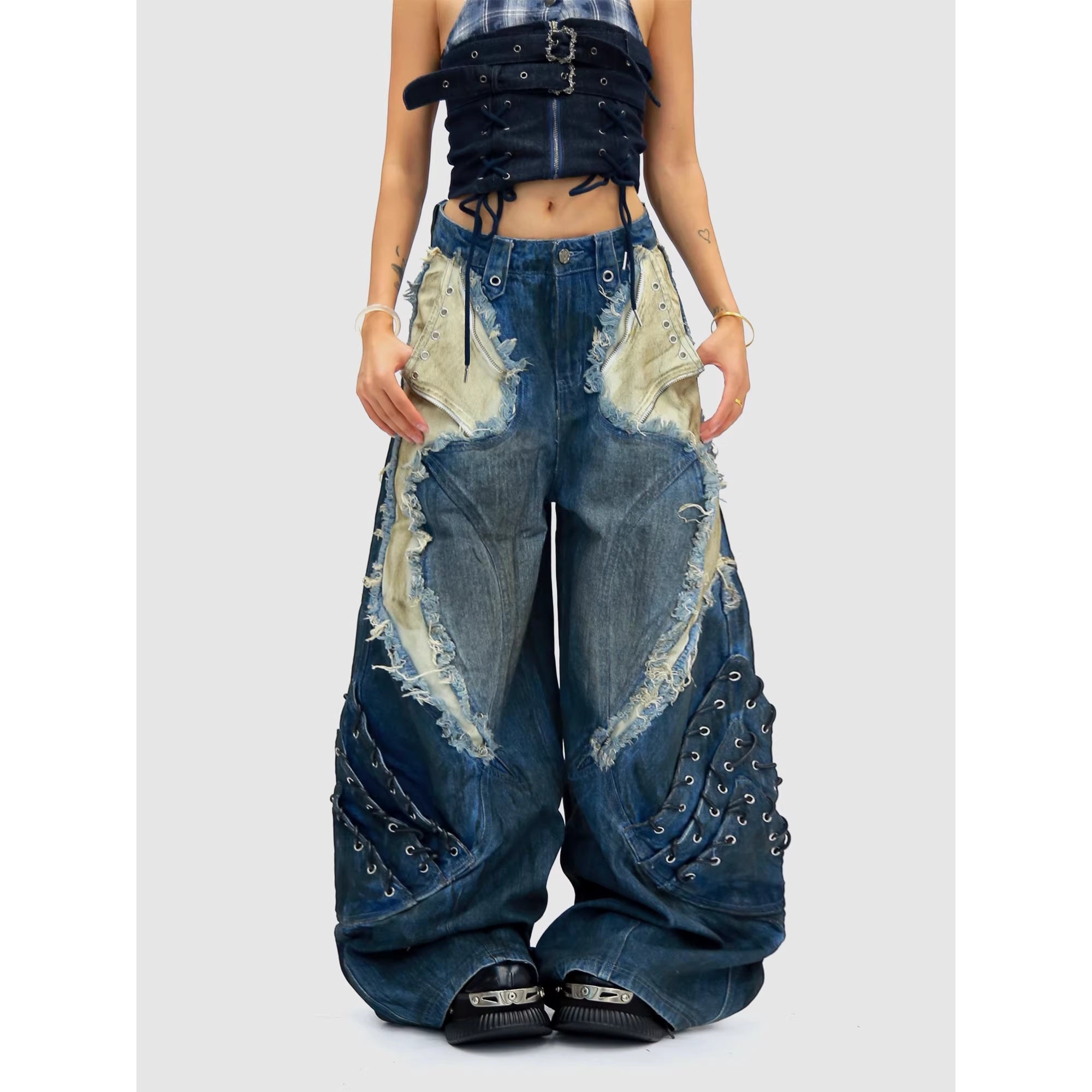 NANAICHILLI_Durable_Wasteland_Distressed_Relaxed_Natural_Waist_Teen_Cotton_Tie_Dye_Jeans_MISSTT